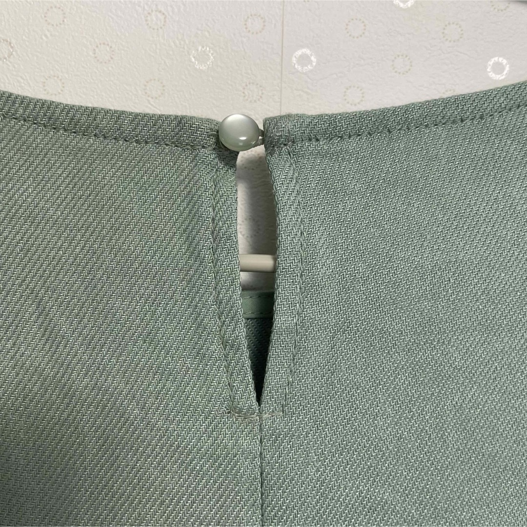 DHC 袖フリルトップス　カットソー　グリーン系　可愛い　半袖　サイズM レディースのトップス(カットソー(半袖/袖なし))の商品写真