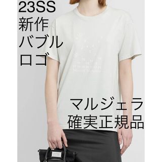 メゾン マルジェラ トップス カットソー Tシャツ バブルロゴ 白 グレー 新品