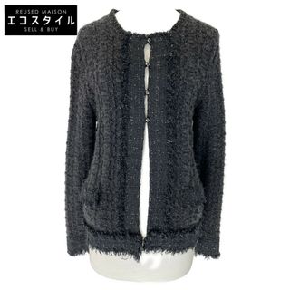 シャネル(CHANEL)のシャネル 国内正規 05A P26249W03584 カシミヤ混ラメニット ツイード ノーカラー 42(ノーカラージャケット)