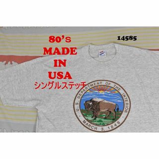 80’ｓTシャツ 14581 USA製 シングルステッチ 染込みプリント(Tシャツ/カットソー(半袖/袖なし))