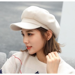 【在庫限り】ハンチング帽 女性用 お洒落 帽子 ベージュ 可愛い シンプル 韓国(キャスケット)