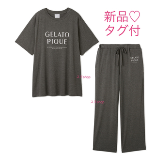 gelato pique - 新品タグ付♡ ジェラートピケ レーヨンロゴTシャツ＆パンツ　上下セット