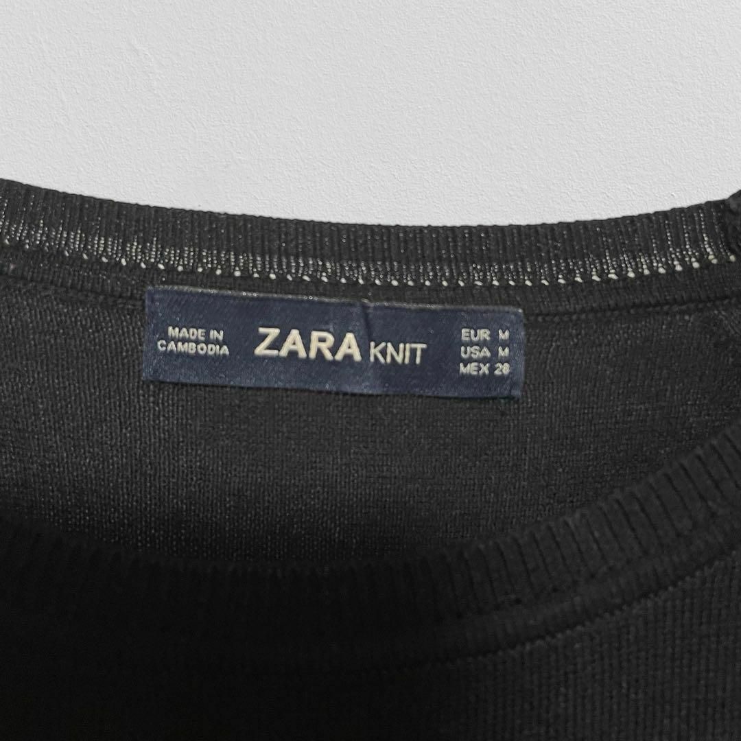 ZARA(ザラ)のザラZARA/ベーシックニット/白黒ボーダーニット/Mサイズ レディースのトップス(ニット/セーター)の商品写真