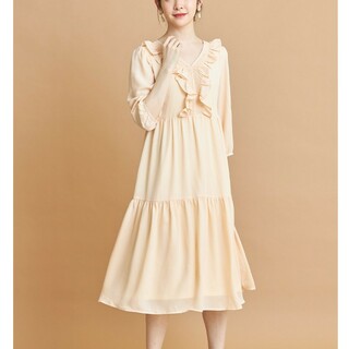 tocco - ♡週末限定価格♡tocco♡シャーリング×フリルシフォンワンピース♡