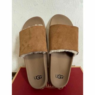 アグオーストラリア(UGG AUSTRALIA)のUGG アグ メンズ サンダル ムートン 美品 28cm ベージュ(サンダル)