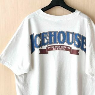 フルーツオブザルーム(FRUIT OF THE LOOM)の90s USA製古着　ヴィンテージ　ロゴTシャツ　やや薄手生地　ビールメーカー(Tシャツ/カットソー(半袖/袖なし))