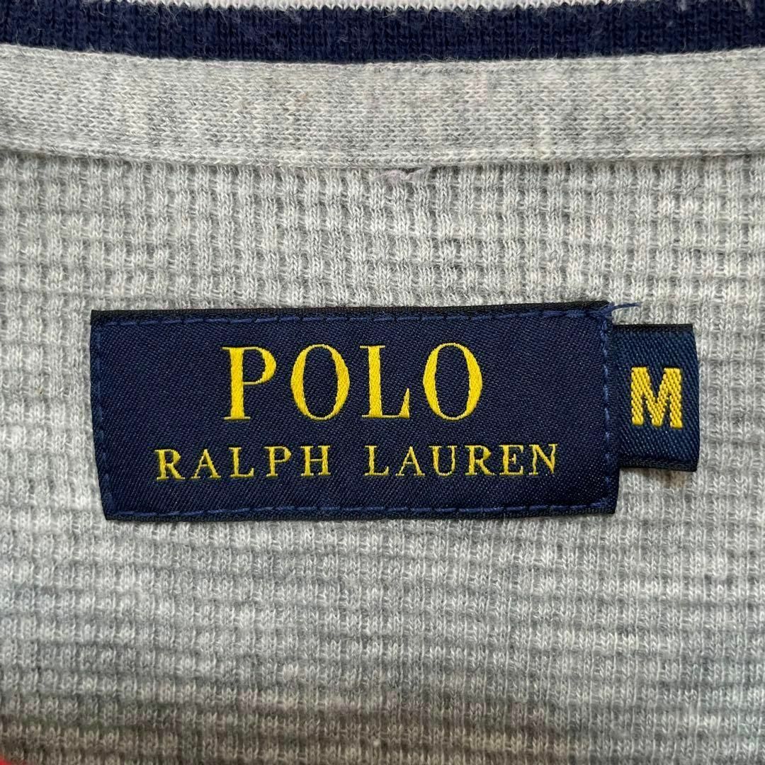 POLO RALPH LAUREN(ポロラルフローレン)のポロ ラルフローレン ワッフル ロンT 刺繍ロゴ サーマル マルチカラー 星条旗 メンズのトップス(Tシャツ/カットソー(七分/長袖))の商品写真