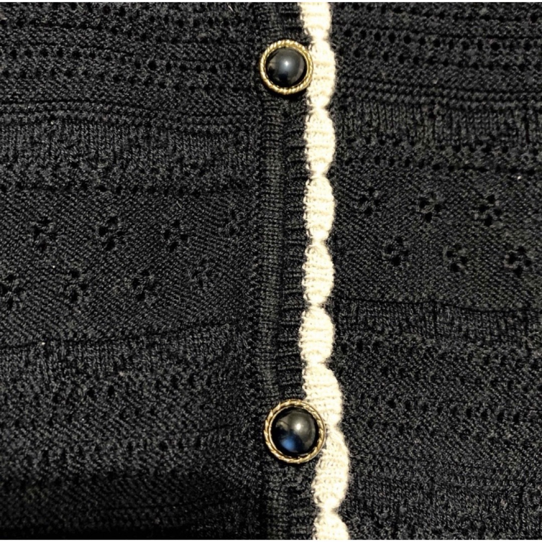 しまむら(シマムラ)のカーディガン　春　透かし編みカーディガン　しまむら　可愛い　七分袖　ネイビー　M レディースのトップス(カーディガン)の商品写真