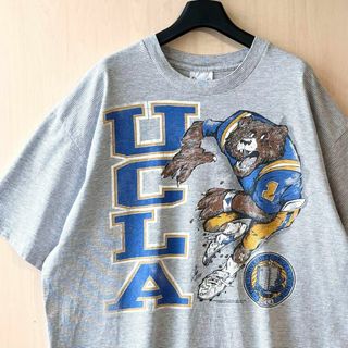 ヴィンテージ(VINTAGE)の90s USA製古着　ヴィンテージ　細ボーダーTシャツ　UCLA ブルーインズ(Tシャツ/カットソー(半袖/袖なし))