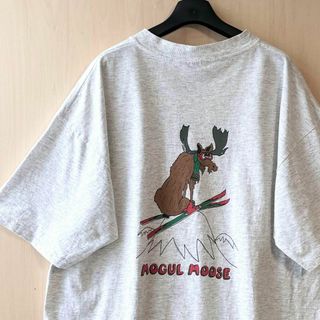 ヴィンテージ(VINTAGE)の90s メキシコ製古着　ヴィンテージ　オニータ　Tシャツ　スキーヘラジカ　霜降り(Tシャツ/カットソー(半袖/袖なし))