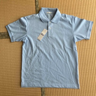 ジーユー(GU)のGU メンズ ドライポロシャツ（半袖） Sサイズ ブルー 未使用(ポロシャツ)