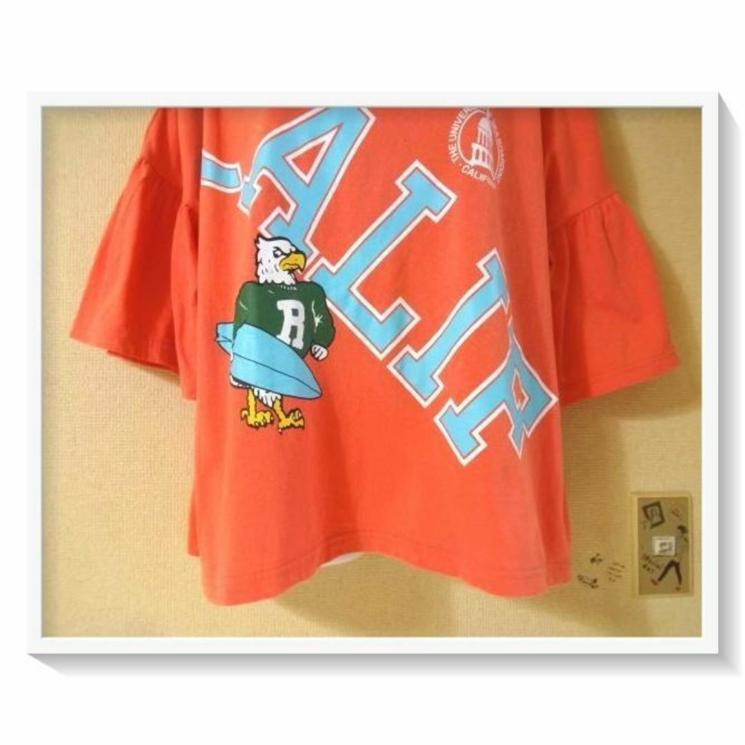 RODEO CROWNS WIDE BOWL(ロデオクラウンズワイドボウル)のロデオクラウンズワイドボウル♡イーグルプリントフリル袖Tシャツ レディースのトップス(Tシャツ(半袖/袖なし))の商品写真