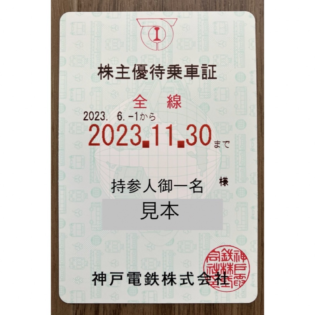 神戸電鉄　株主優待乗車証　【最新】 チケットの乗車券/交通券(鉄道乗車券)の商品写真