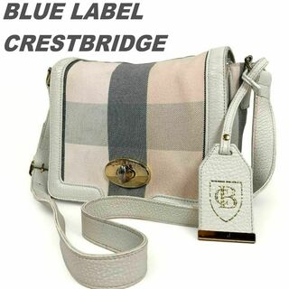 ブルーレーベルクレストブリッジ(BLUE LABEL CRESTBRIDGE)のブルーレーベルクレストブリッジ ショルダーバッグ 肩掛け 白 チェック レザー(ショルダーバッグ)