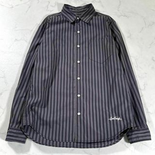 【良品】GOODENOUGH グッドイナフ　バッグプリント　ストライプ長袖シャツ