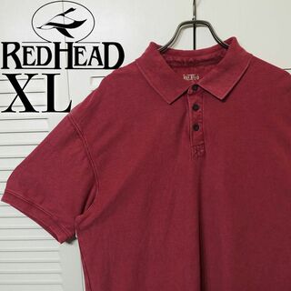 【美品】RED HEAD 半袖ポロシャツ XL ビッグシルエット ワインレッド(ポロシャツ)