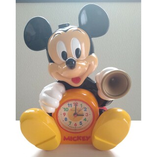 ミッキーマウス(ミッキーマウス)の【ジャンク】ミッキー しゃべる 目覚まし時計 ディズニー レトロ インテリア(キャラクターグッズ)