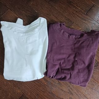 MUJI (無印良品) - 無印良品　5部袖Tシャツ　2枚