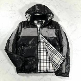 BURBERRY BLACK LABEL - 【絶版品】バーバリーブラックレーベル ノバチェック バイカラー ダウンジャケット