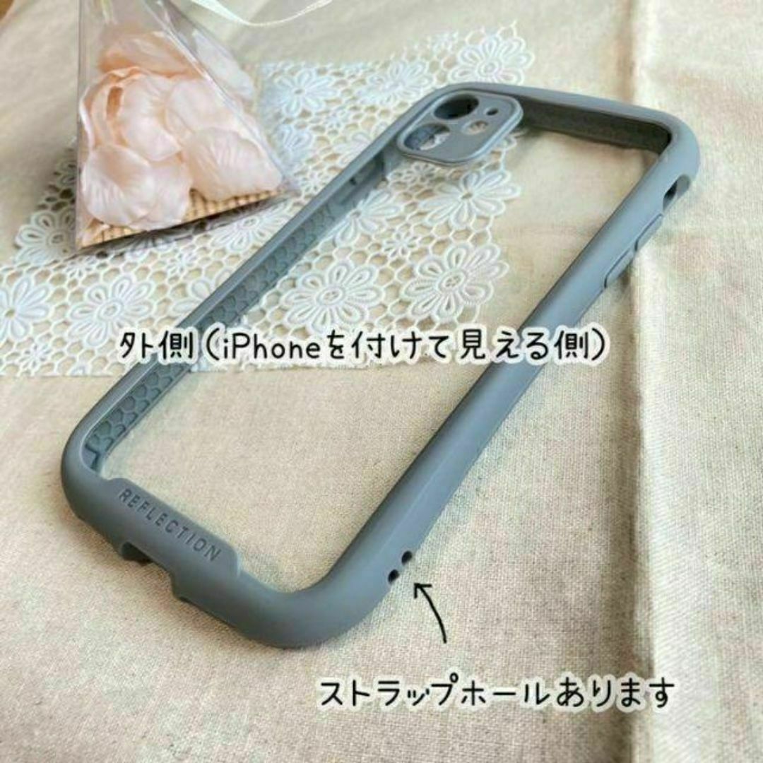 新品iPhone 12クリアケース グレー （iFace風）ICB2pGY スマホ/家電/カメラのスマホアクセサリー(iPhoneケース)の商品写真