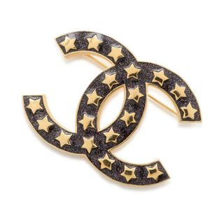 シャネル(CHANEL)のシャネル ブローチ ココマーク スター ラメ I24 C CHANEL アクセサリー 星(ブローチ/コサージュ)