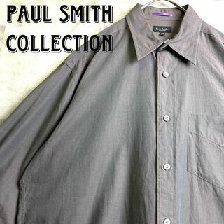 Paul Smith COLLECTION - 美品 ポールスミスコレクション シャンブレーシャツ 光沢 グレー M 大きめ