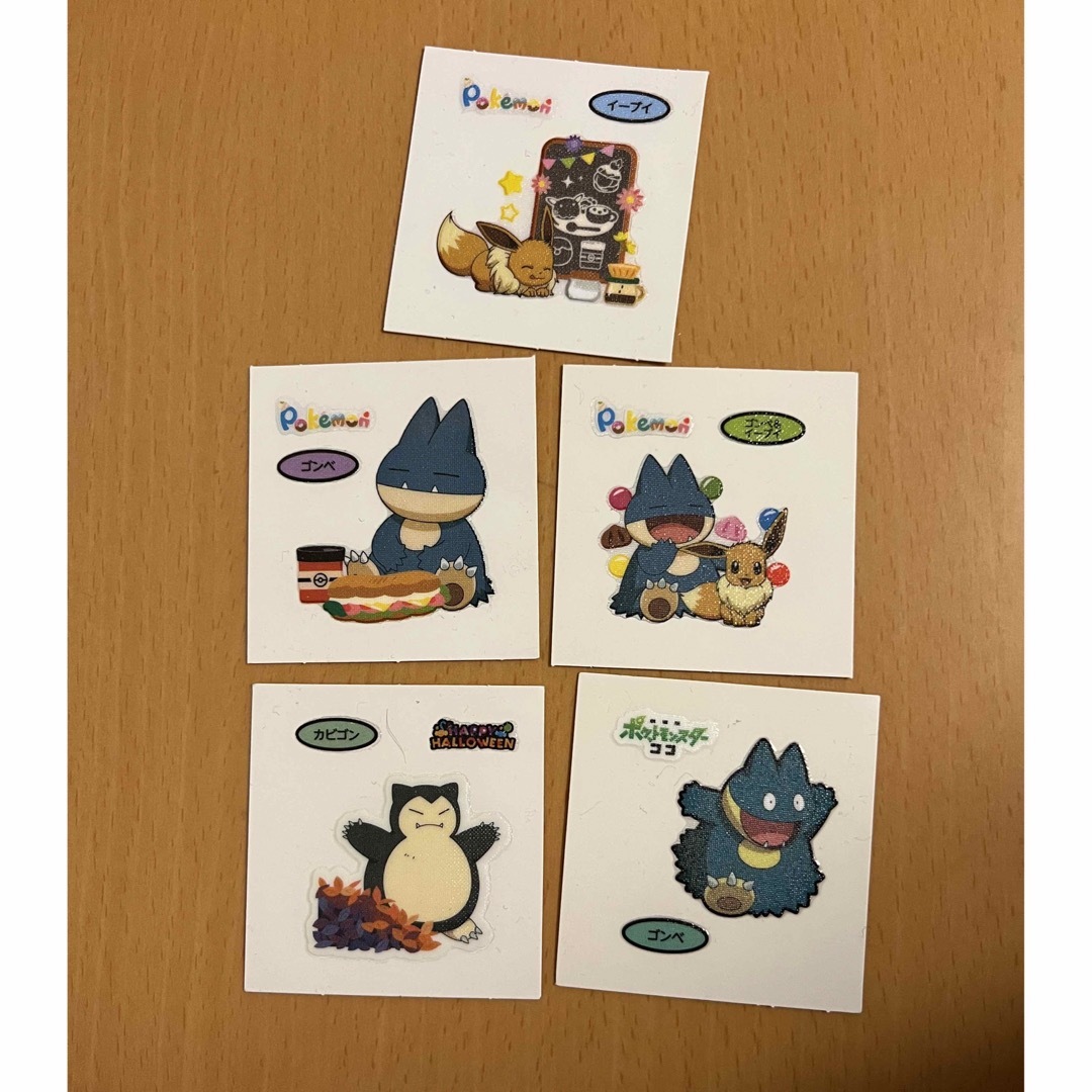 ポケモン(ポケモン)のポケモンパン デコキャラシール ゴンベ イーブイ カビゴン 5枚セット エンタメ/ホビーのおもちゃ/ぬいぐるみ(キャラクターグッズ)の商品写真