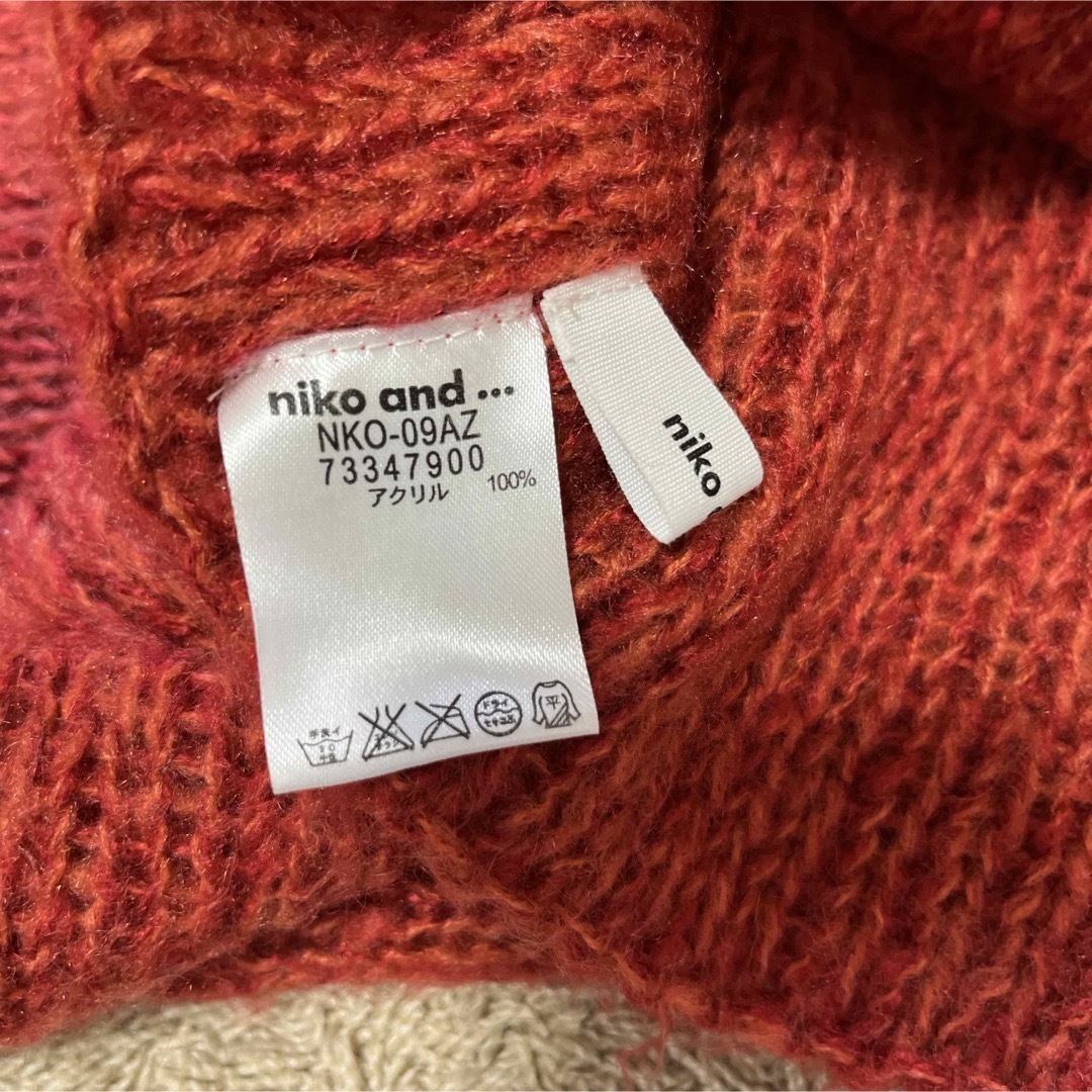 niko and...(ニコアンド)のniko and... ニコアンド　マフラー　ストール　赤　レッド　毛糸　編み物 レディースのファッション小物(マフラー/ショール)の商品写真