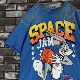 TV&MOVIE - バックスバニースペースジャムキャラクタームービーtシャツTシャツグランジダメージ