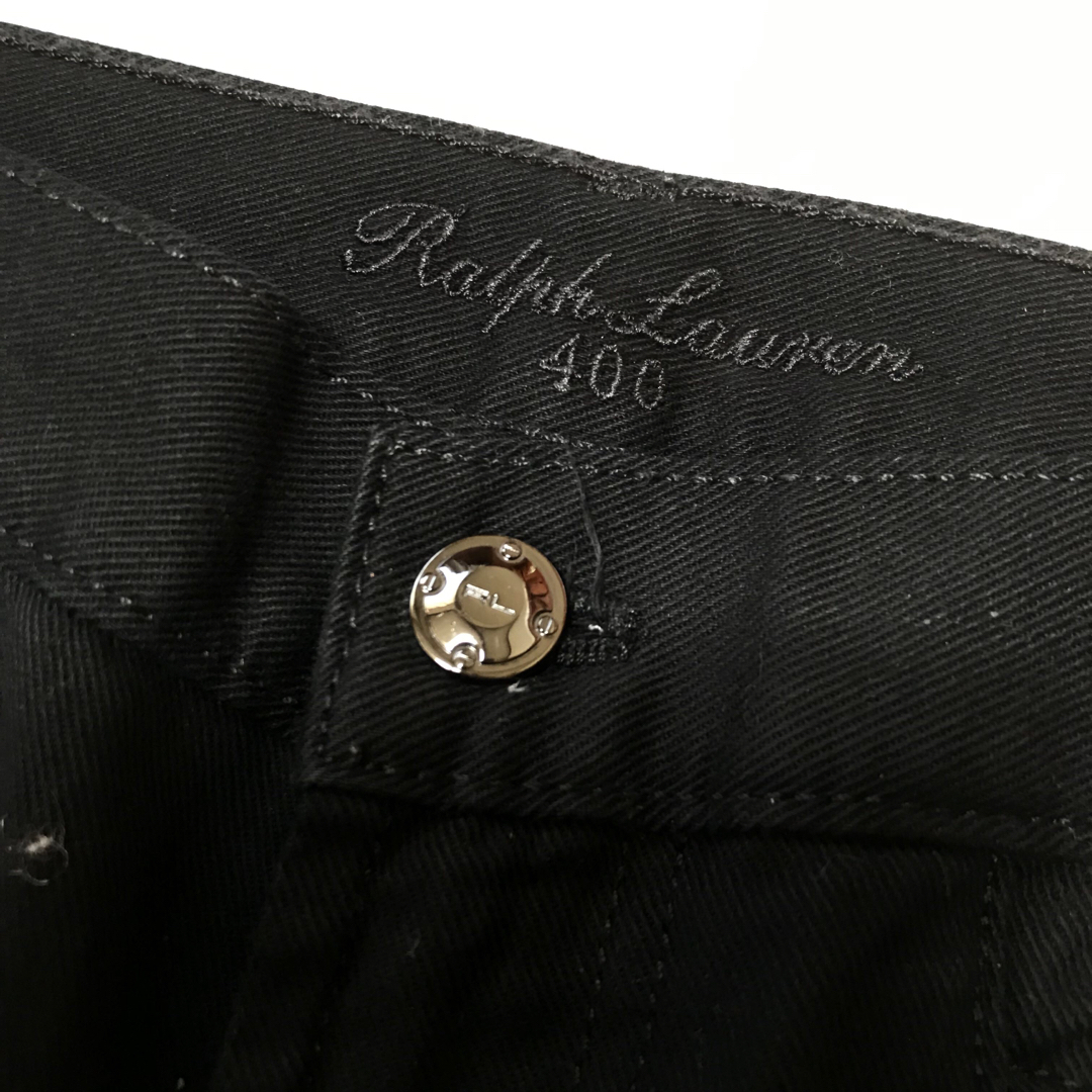 Ralph Lauren(ラルフローレン)のラルフローレン　ブラックレーベル　ブラック　パッチ　羊革　ラム　レザー　パンツ レディースのパンツ(カジュアルパンツ)の商品写真