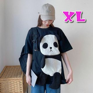 1点限り パンダTシャツ XLサイズ 半袖 トップス カジュアル 大きいサイズ(Tシャツ(半袖/袖なし))