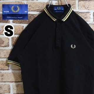 フレッドペリー(FRED PERRY)の《フレッドペリー》ポルトガル製　黒×ゴールド系　S相当　半袖ポロシャツ(ポロシャツ)