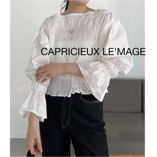 CAPRICIEUX LE'MAGE - 新品未使用 CAPRICIEUX LE'MAGE シャーリングブラウス ホワイト