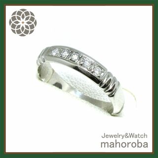 美品☆天然ダイヤ デザインリング PT900 プラチナ レディース 指輪(リング(指輪))