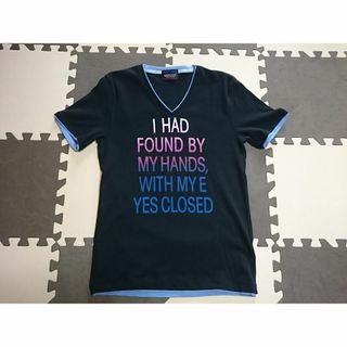 ニコルクラブフォーメン(NICOLE CLUB FOR MEN)のニコルクラブフォーメン 半袖 Vネック Tシャツ 黒 46M 細身 I-14 (Tシャツ/カットソー(半袖/袖なし))