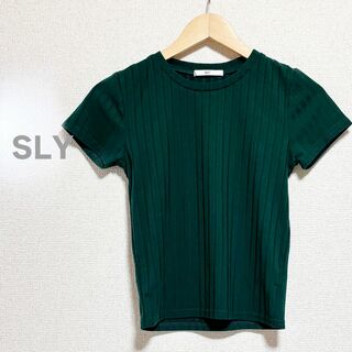 SLY - SLY スライ　緑　グリーン　カットソー　ワイドリブ　半袖　ストレッチ