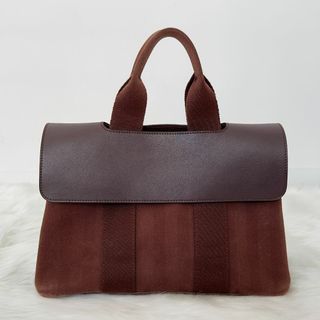 エルメス(Hermes)の【極美品】エルメス　ヴァルパライソ　トワルシェブロン　PM　ブラウン(ハンドバッグ)