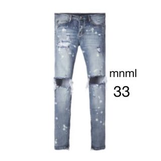 ミニマル(mnml)の新品 M1 SPLASH STRETCH SLIM DENIM-BLUE 33(デニム/ジーンズ)