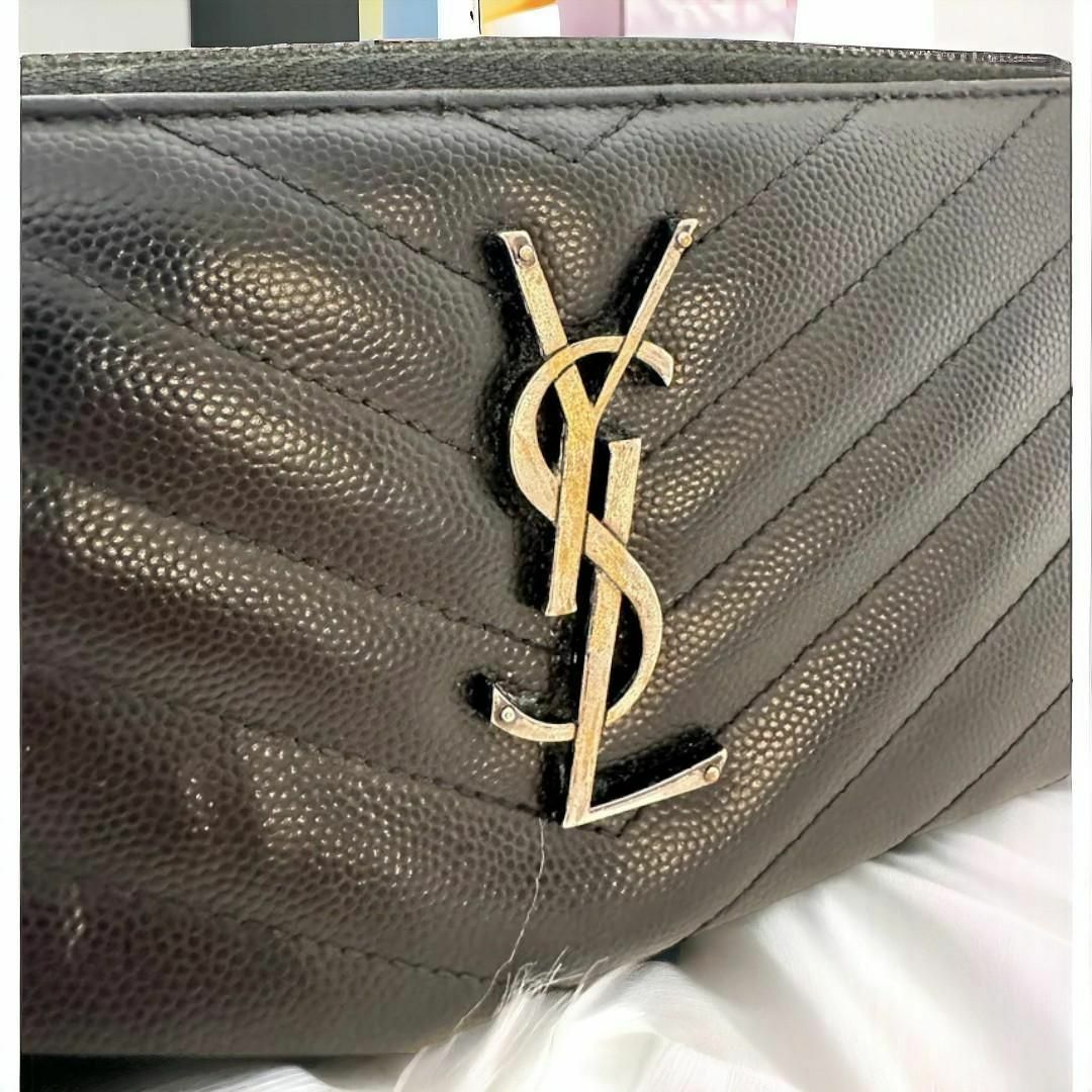Yves Saint Laurent(イヴサンローラン)のイヴサンローラン YSL Paris   コンパクト ラウンドファスナー ジップ レディースのファッション小物(財布)の商品写真