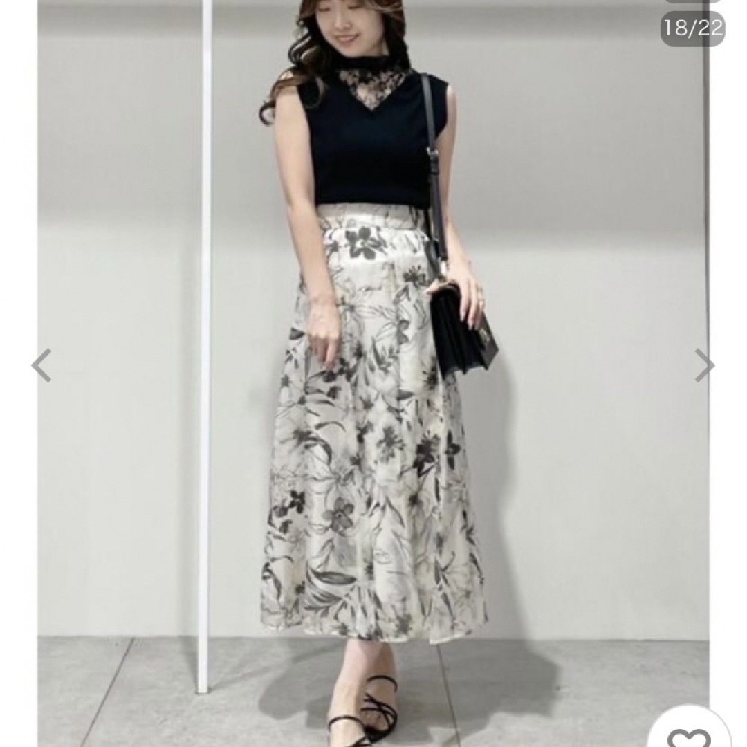 MERCURYDUO(マーキュリーデュオ)のMERCURYDUO♡シアー フラワー スカート  アプワイザーリッシェお好き♡ レディースのスカート(ロングスカート)の商品写真