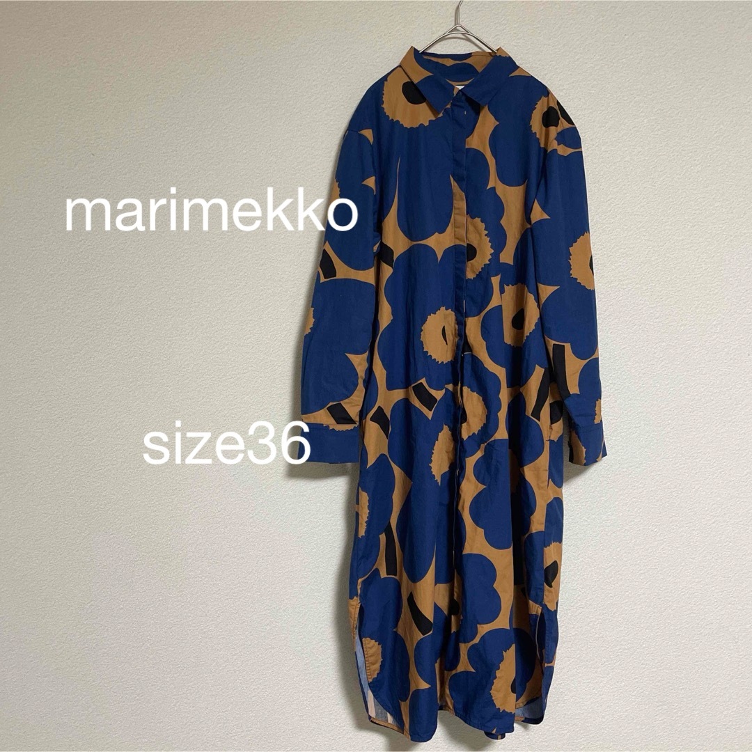 marimekko(マリメッコ)のマリメッコ シャツワンピース 36ウニッコ 長袖 コットンmarimekko レディースのワンピース(その他)の商品写真