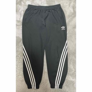 adidas アディダス ジャージ ラインパンツ スウェットパンツ 黒色×白色