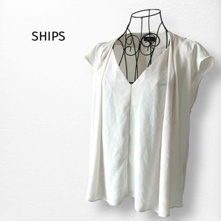 シップス(SHIPS)のシップス　SHIPS　ブラウス　洗える　ゆったり　ストレッチ　Vネック　夏服(シャツ/ブラウス(半袖/袖なし))