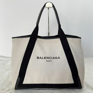 バレンシアガ(Balenciaga)の【美品】バレンシアガ　ネイビーカバス　キャンバス　ポーチ付き　Mサイズ(トートバッグ)