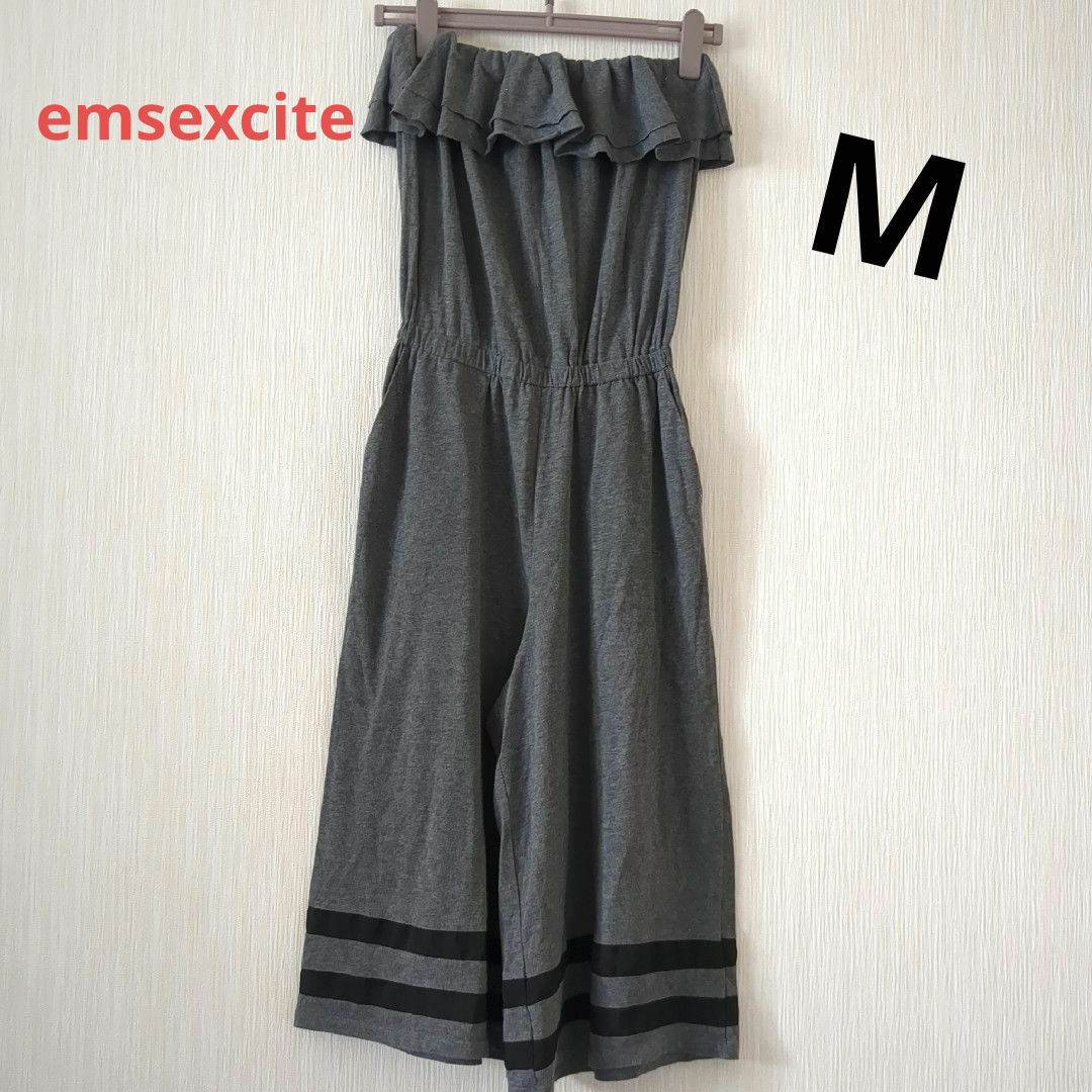 EMSEXCITE(エムズエキサイト)のemsexcite　オフショルダー　オールインワン　サロペット　フレアパンツ　M レディースのワンピース(その他)の商品写真