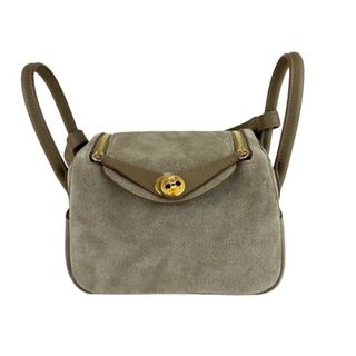 エルメス(Hermes)の新品未使用 HERMES エルメス  Lindy mini リンディミニ Gris caillou グリカイユ GHW ゴールド金具 Veau Grizzly ヴォーグリズリー Stamp-B B刻 2WAYバッグ ハンドバッグ ショルダーバッグ(ショルダーバッグ)