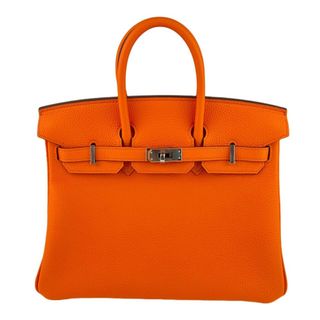 エルメス(Hermes)の新品 HERMES エルメス Birkin25 バーキン25 Orange minium オレンジミニマム PHW シルバー金具 Togo トゴ B刻(ハンドバッグ)