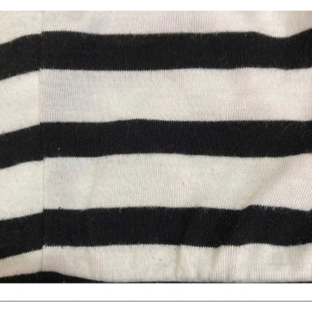 カーディガン　ボーダー　カーディガン　Vネック　春　カットソー羽織り  黒白　M レディースのトップス(カットソー(長袖/七分))の商品写真