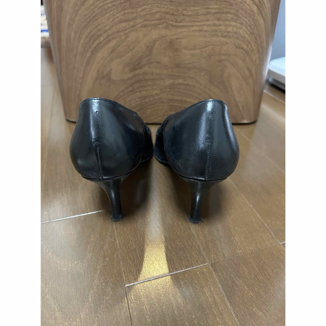 ブティックオーサキ　黒チュールドットパンプス23.5 レディースの靴/シューズ(ハイヒール/パンプス)の商品写真