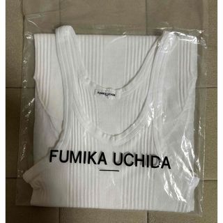 フミカウチダ(FUMIKA_UCHIDA)のfumika_uchida リブタンク　ホワイト　L(Tシャツ/カットソー(半袖/袖なし))